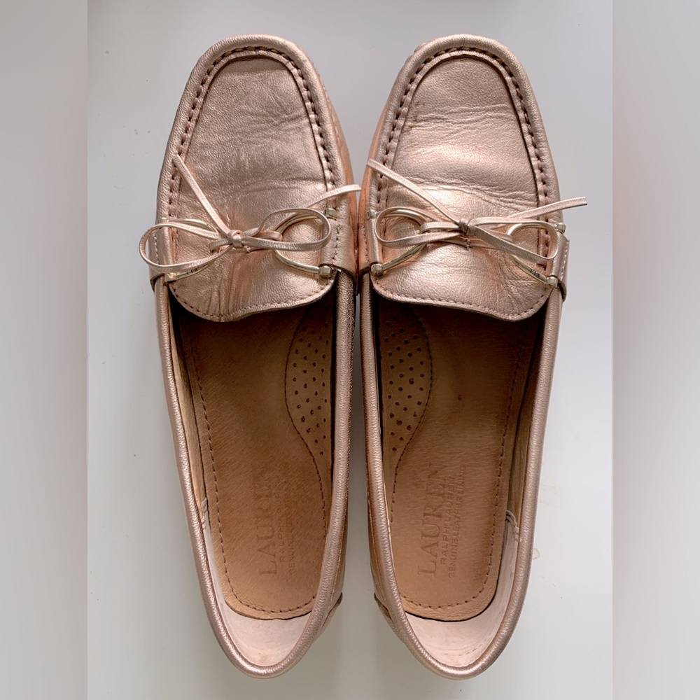 Ralph Lauren Briley II Leather Driver - rose gold loafer coquette